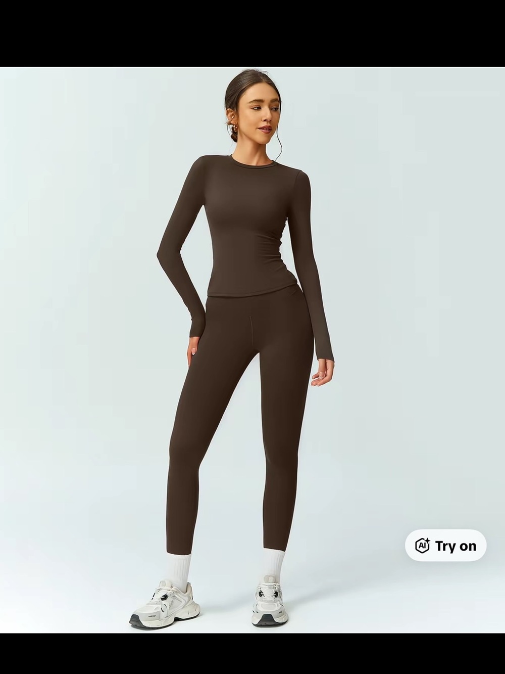 Women’s Seamless High-Waist Leggings in Dark Brown